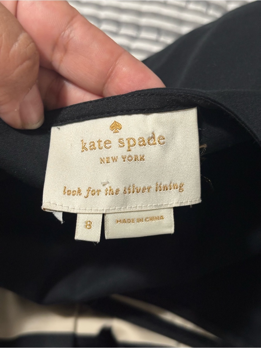 kate spade Black and Cream Striped Fit-and-Flare Dress - Picture 6 of 11